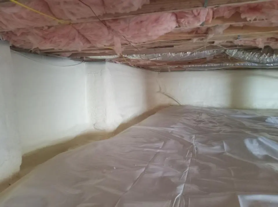 Crawl space encapsulation with closed-cell spray foam for Roof Leak Repair in Carolina Beach